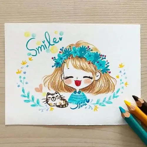 sorssora喜欢选择用▼小宝宝简直可爱爆啦~自己可爱的小公主画在画里