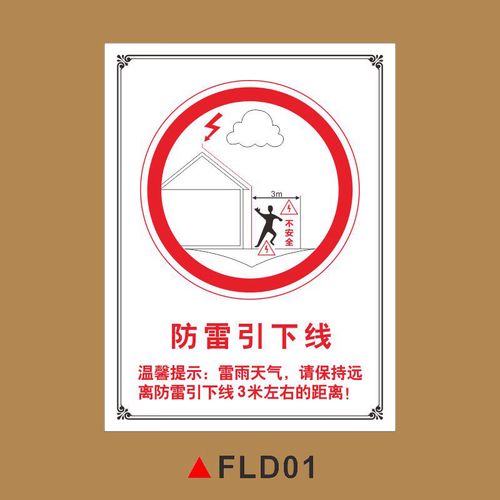 溪沫防雷接地标志牌接地安全标识警示警告牌标识牌防雷引下线装置防雷