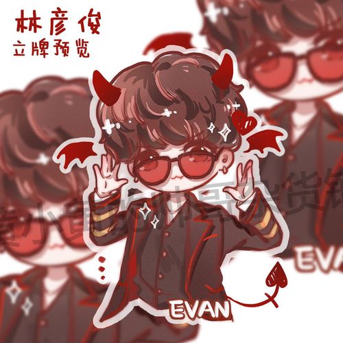 【原创】林彦俊卡通手绘应援周边桌面摆件双面钥匙扣卡通立牌