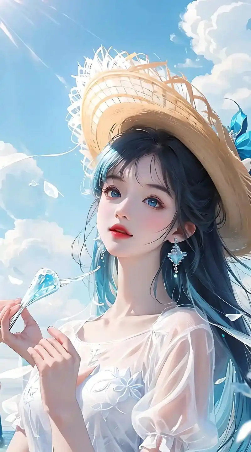 动漫少女 #仙气十足 #动漫美图 #好看的背景图 #蓝色治 - 抖音