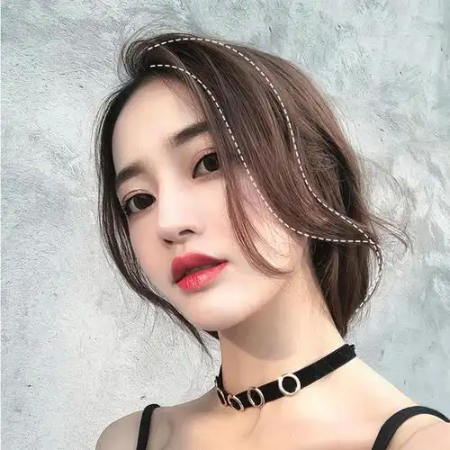 刘海假发女法式 自然无痕接发片 八字刘海片侧分空气刘海假发片