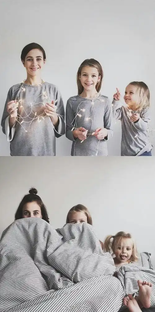 来自英国的妈妈dominique与两个女儿拍摄的亲子照好有爱676767