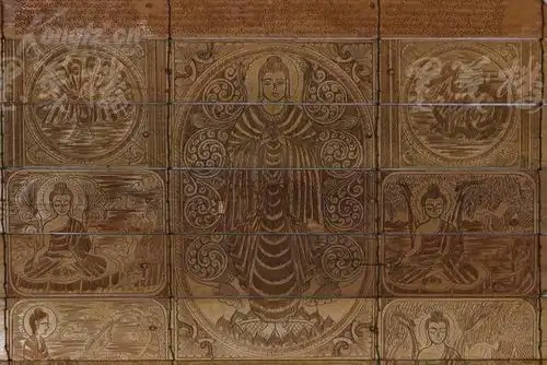 【全场包邮】大顺斋旧藏:清代中晚期 《贝叶经佛像图》两幅 (应为傣族