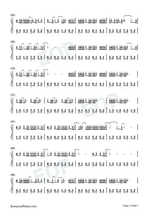 打可爱按第五-简单版-像微风的微它轻轻收回-创造营2021双手简谱预览2