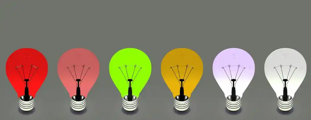 灯泡,彩色,电灯泡,绿色背景