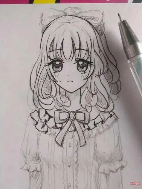 简笔画漂亮的女生短发