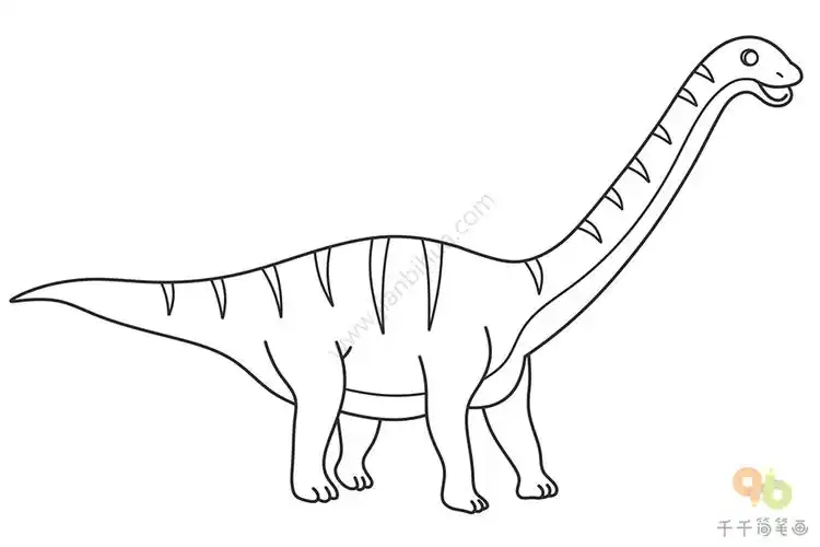 教你画阿比杜斯龙简笔画步骤图_恐龙简笔画