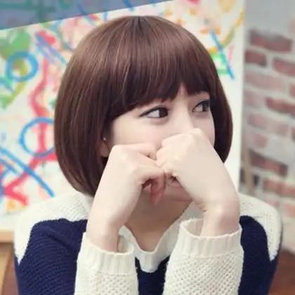 假发女短发直发齐刘海发套女生蓬松帅气波波bobo头发可爱发型