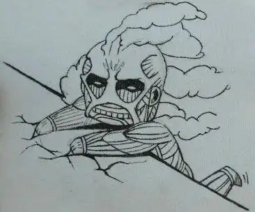 谁有进击的巨人黑白图?