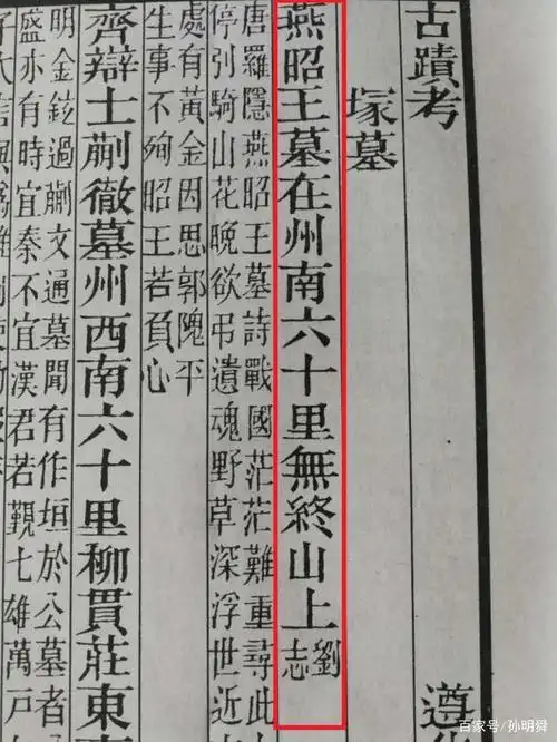 《遵化县志》关于燕昭王墓的记载