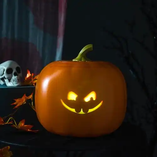 万圣节发光南瓜装饰品灯笼场景布置南瓜头摆件儿童玩具南瓜灯