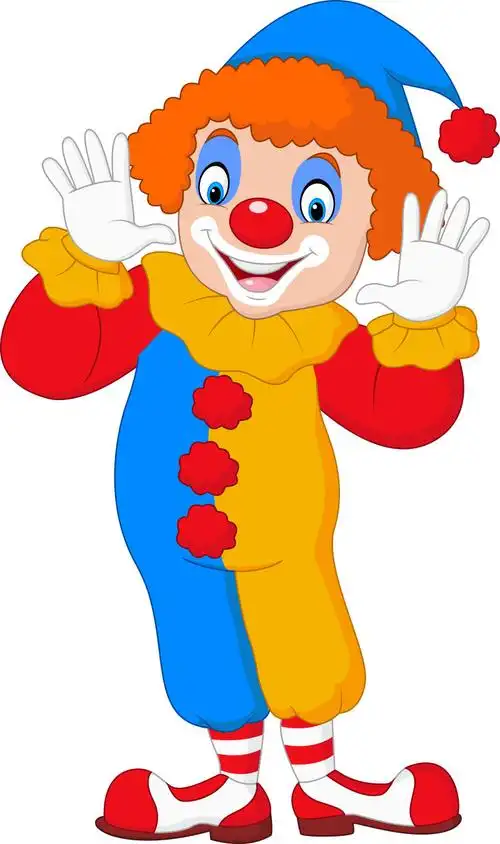 创意矢量卡通可爱的小丑插图