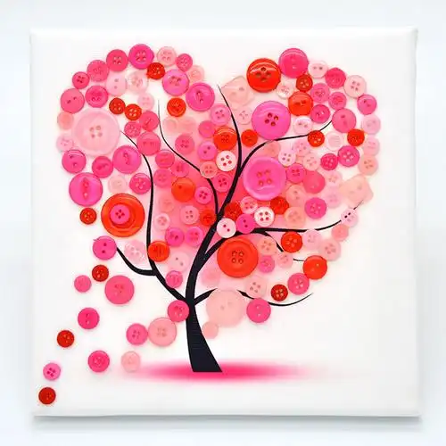 彩色手工幼儿园小学生粘贴纽扣扣子创意