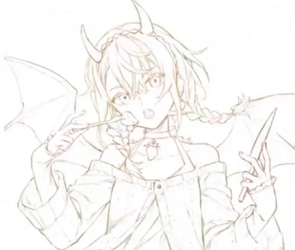 如何画一只清新日系配色的恶魔少女