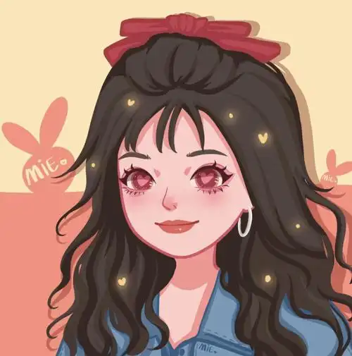 女生手绘头像 cr:咩咩mimie - 堆糖,美图壁纸兴趣社区