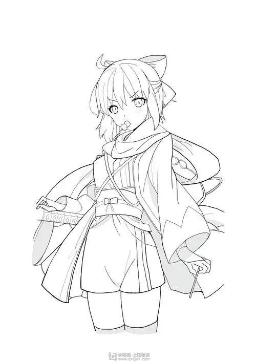 作业:动漫线稿零基础入门学习之主线与辅线的画法练习 - gf-8-096靓仔