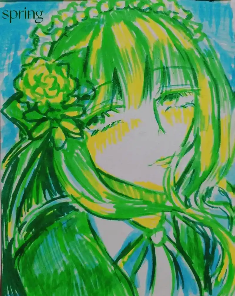 spring.四季拟人—春#绘画 #原创 #拟人 #手绘  - 抖音