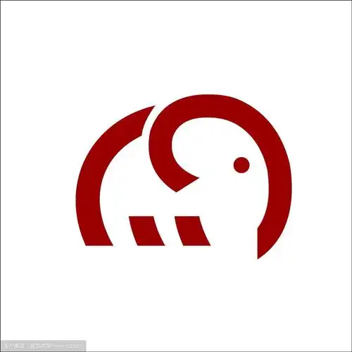 大象标志单线艺术