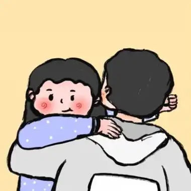 一人一半情侣卡通图