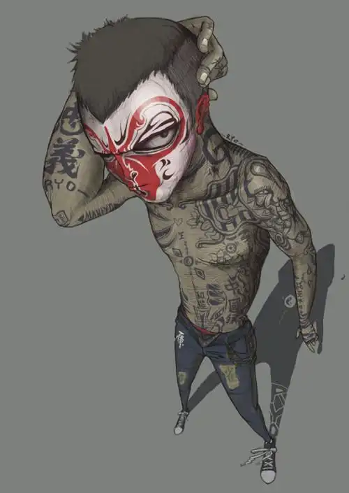 请问一下,谁有社会猴的纹身图片啊