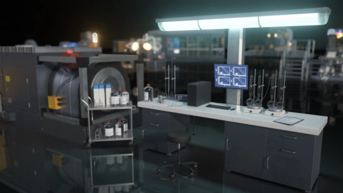 [单独购买] 炫酷科幻未来派秘密科技实验室器械用具3d模型设计素材