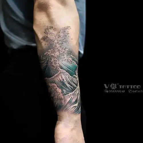 神奈川冲浪里肌肤画作丨神奈川_纹身吧社区 - 纹身大咖