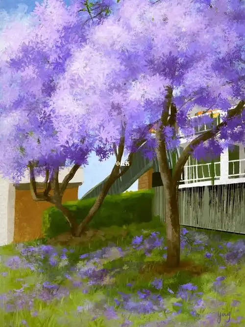 08每日一画打卡d21蓝花楹