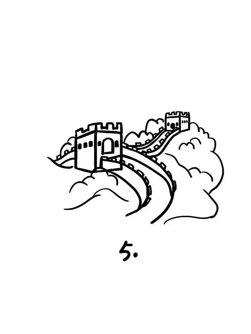 如何画长城?|地标建筑简笔画教程36 长城(the great wall),又称万里长