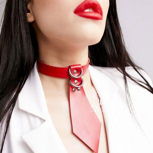 pu领带脖环性感情调玩漆皮革领结项颈圈金属牵引链s女王私房趣味