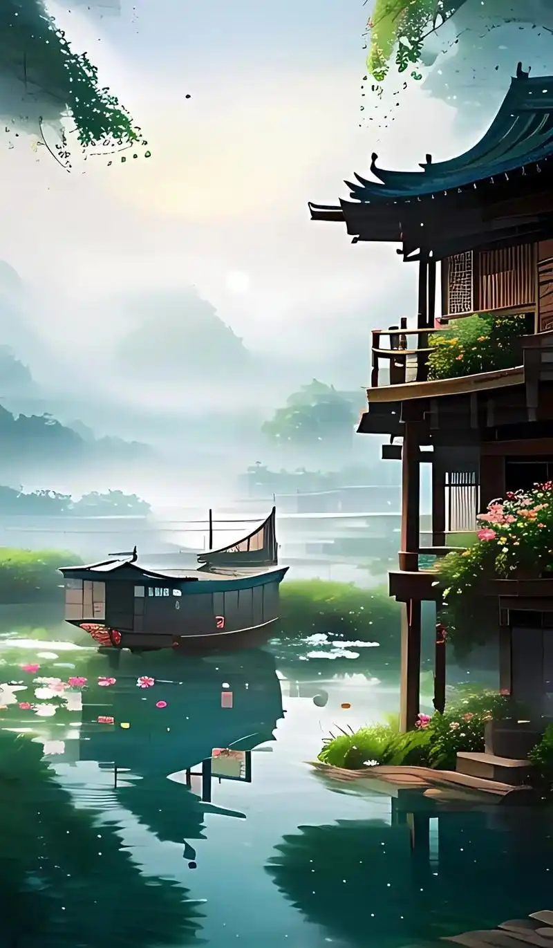 治愈系风景 #原创作品 #古风 #国风古韵 #唯美意境 江 - 抖音