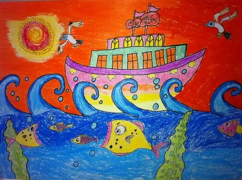 《海景》/少儿绘画作品/儿童画/网络美术馆_中国少儿美术教育网