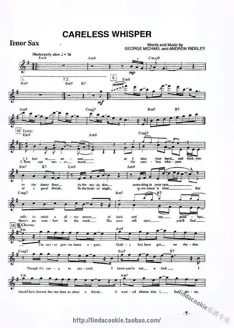 萨克斯 #萨克斯演奏 #萨克斯谱 #萨克斯谱子 #五线谱  - 抖音