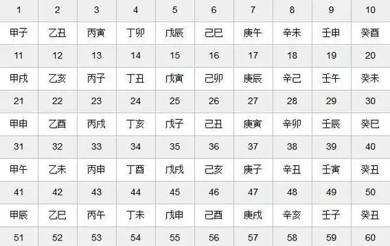 生辰八字天干地支查询,生辰八字怎么对应天干地支图1