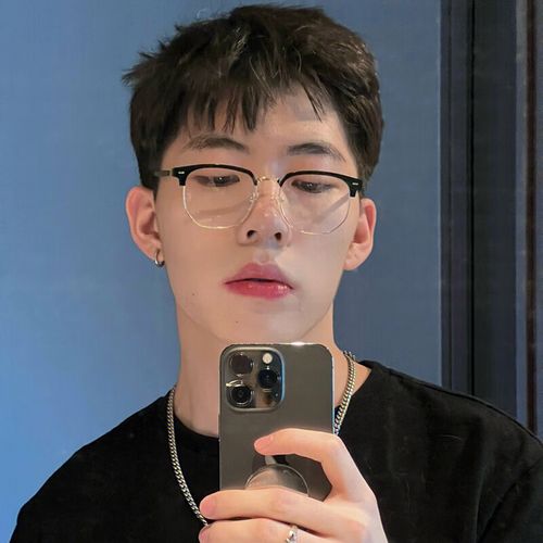 芝雅雨 日系黑色复古半框眼镜理工男款痞帅大脸显瘦眼睛方框男生潮流