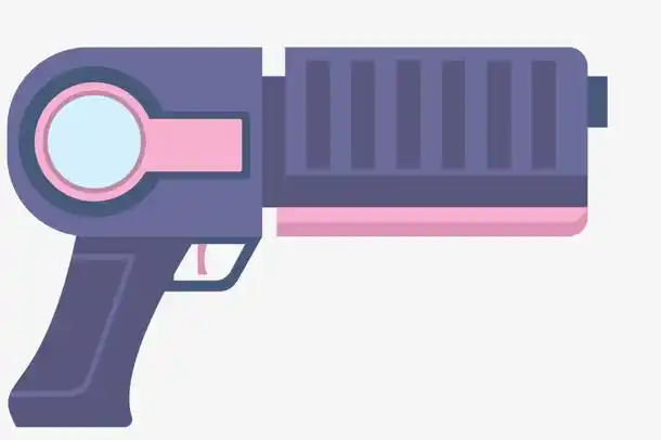 浅紫色矢量卡通镭射枪