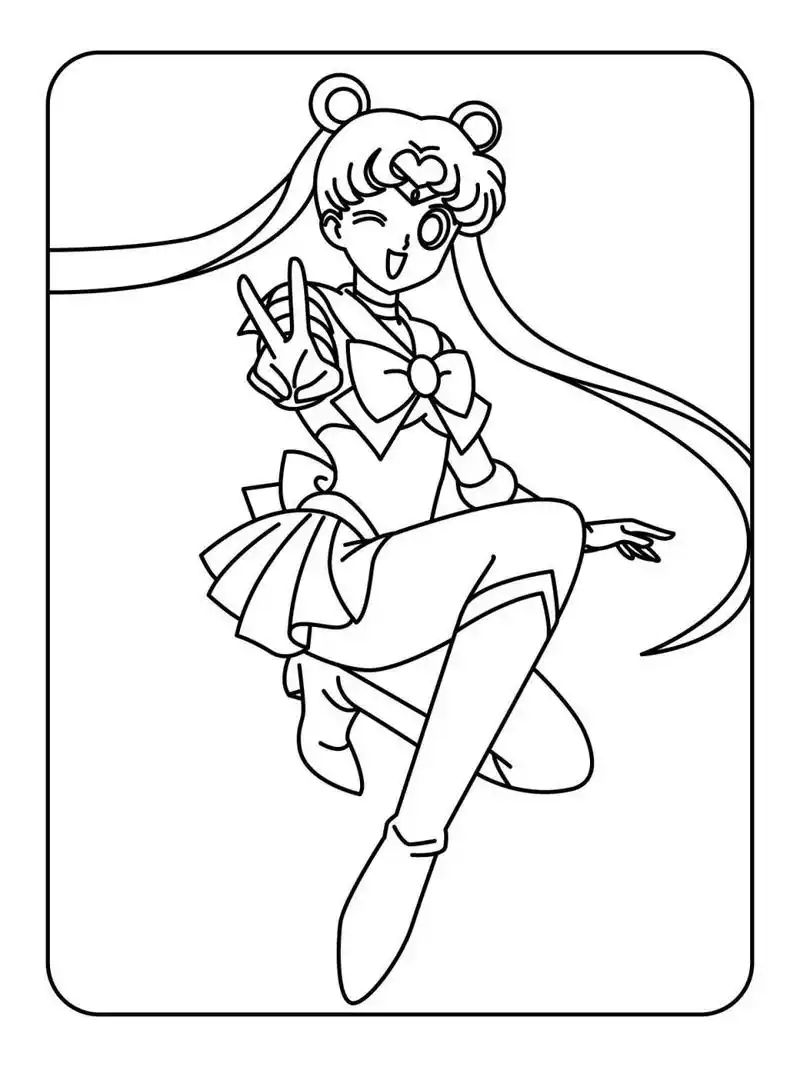 从小看到大的热门动画,美少女战士的涂色简笔画素材来啦!