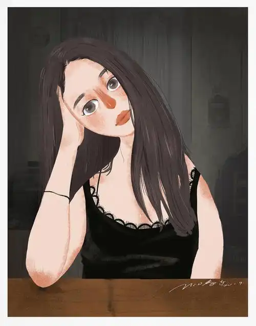 歪着脖子的女人