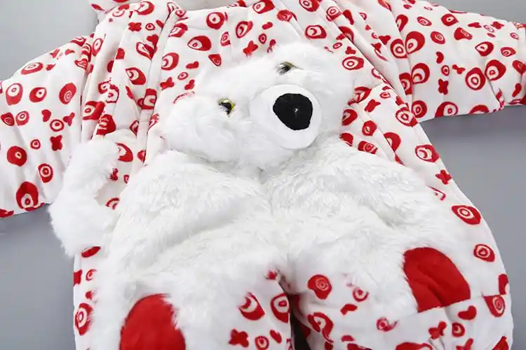 紫金娃娃婴幼儿宝宝卡通小狗法莱绒哈衣爬服