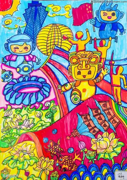 2022中国杭州亚运会儿童画优秀作品-图4