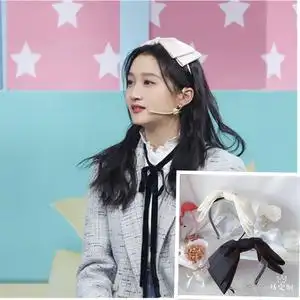 王牌对王牌关晓彤同款白色蝴蝶结发卡白色超大蝴蝶结发箍发饰头箍