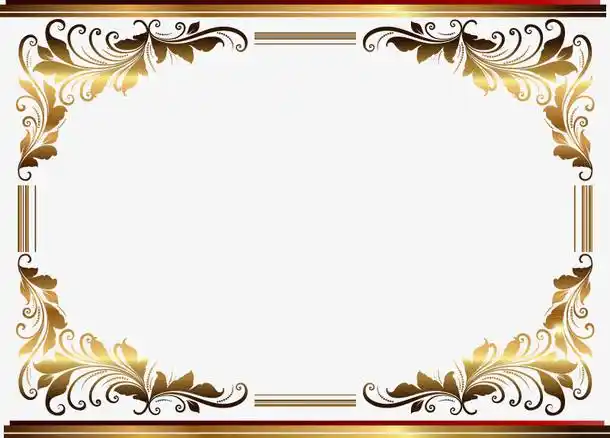 金色欧式精美花纹边框免抠素材免费下载_觅元素51yuansu.com