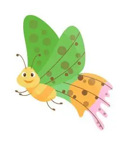 蝴蝶绿色可爱矢量图片