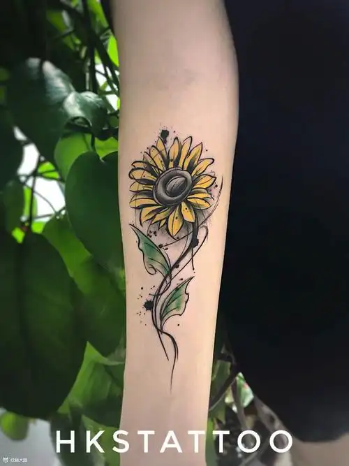 向日葵手臂纹身图案大全 - 纹身大咖