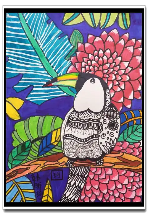 2021中海色彩第2轮作品《动物线描》