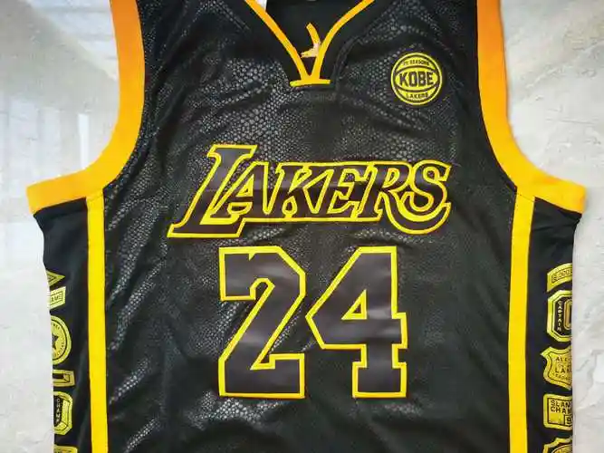 刺绣复古mn球衣篮球背心湖人队24号科比退役篮球服