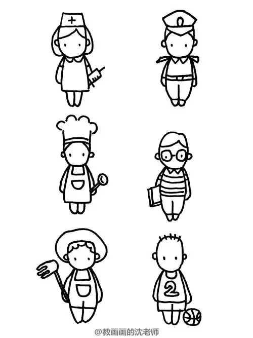 超全的卡通人物简笔画