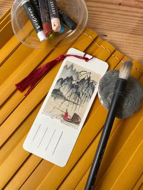 古风手作书签系列油画棒作品欣赏
