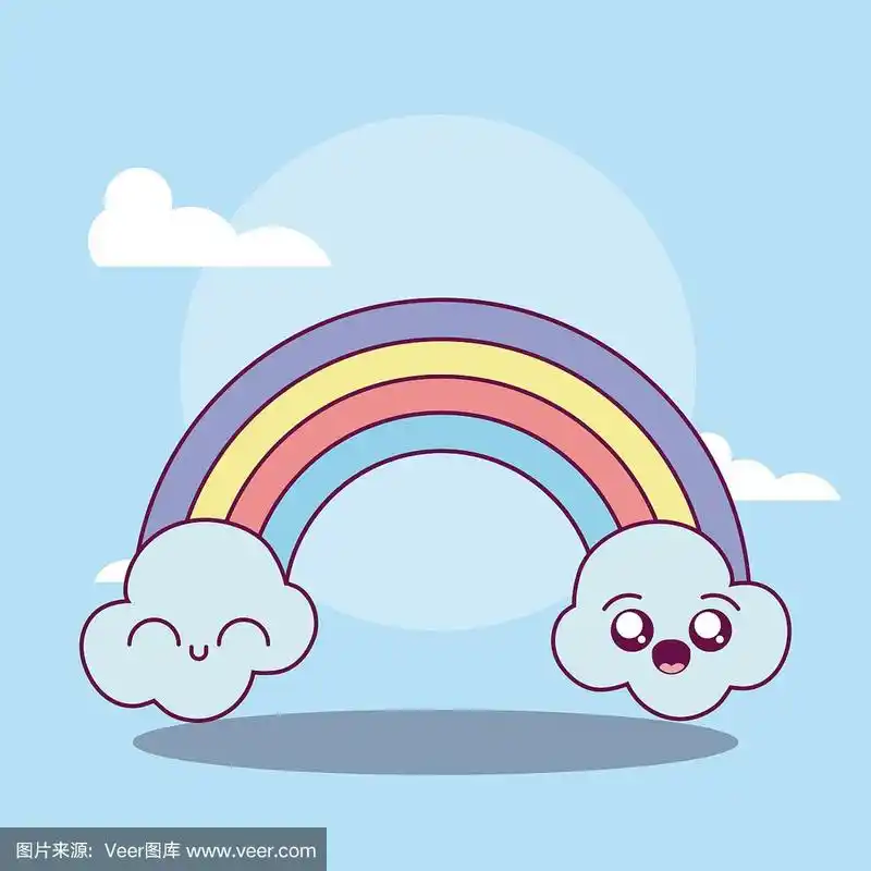 卡哇伊彩虹卡通矢量设计
