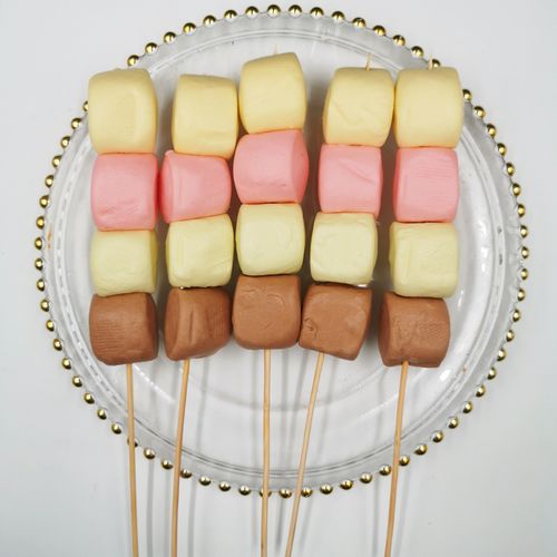 烧烤馒头彩色奶油小馒头儿童油炸小吃商用食材包点