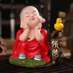 小和尚小沙弥小摆件禅意中国风小礼品小礼物送老外佛系装饰品中式